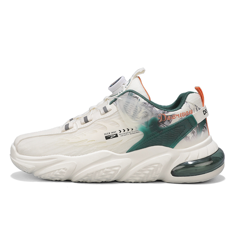 

Дышащие легкие массивные кроссовки DEERWAY мужские низкие, бело-черные