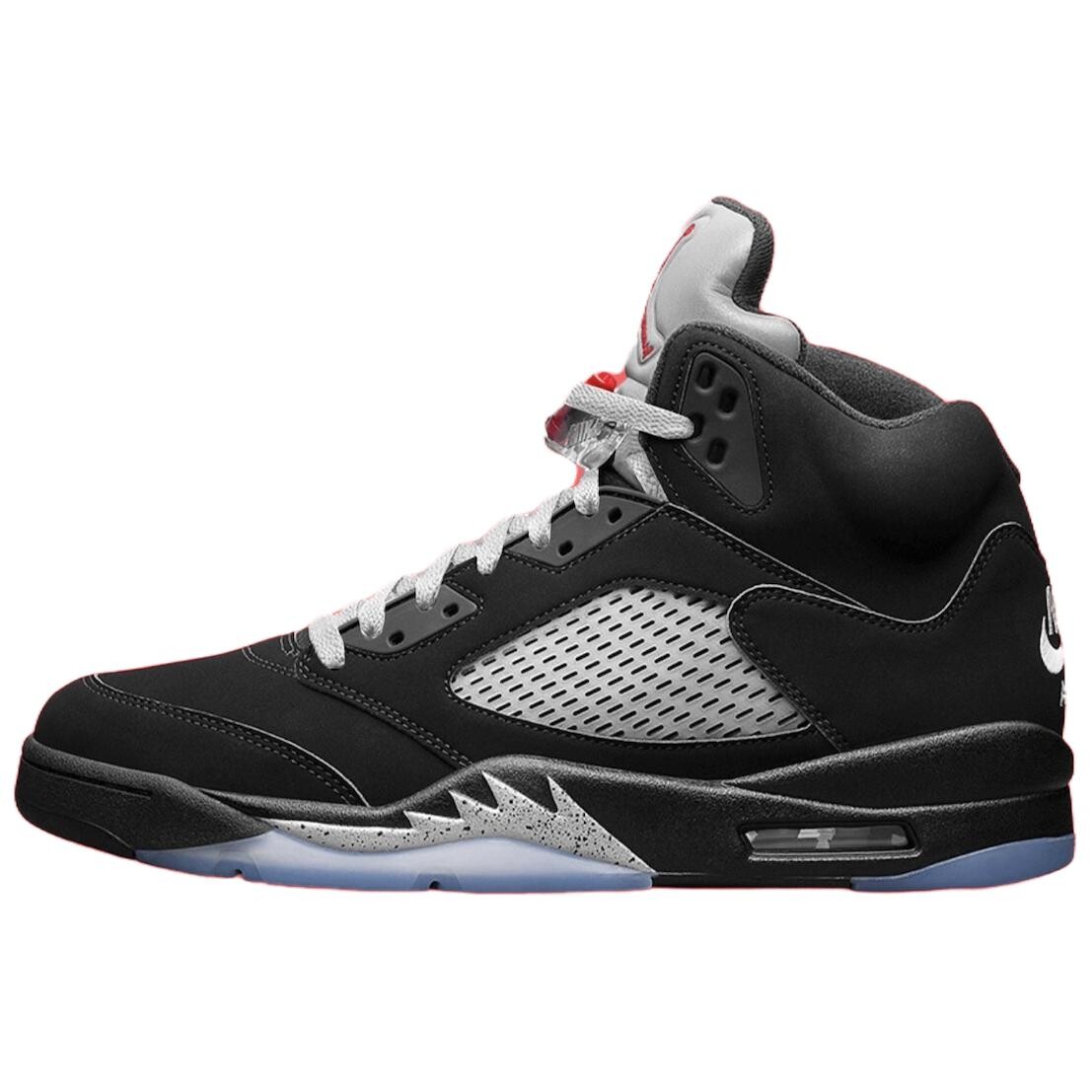 

Кроссовки Air Jordan 5 Vintage Basketball Shoes Men High-top Black, черный