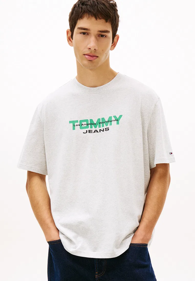 Футболка с коротким рукавом, 90s Block, Tommy Jeans Tommy Hilfiger, серый