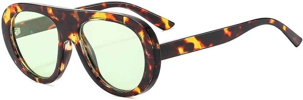 

Винтажные женские солнцезащитные очки-пилот, модные леопардовые очки конфетных оттенков с защитой от УФ-излучения UV400, мужские солнцезащитные очки в стиле панк SKFGNX, Leopard Green