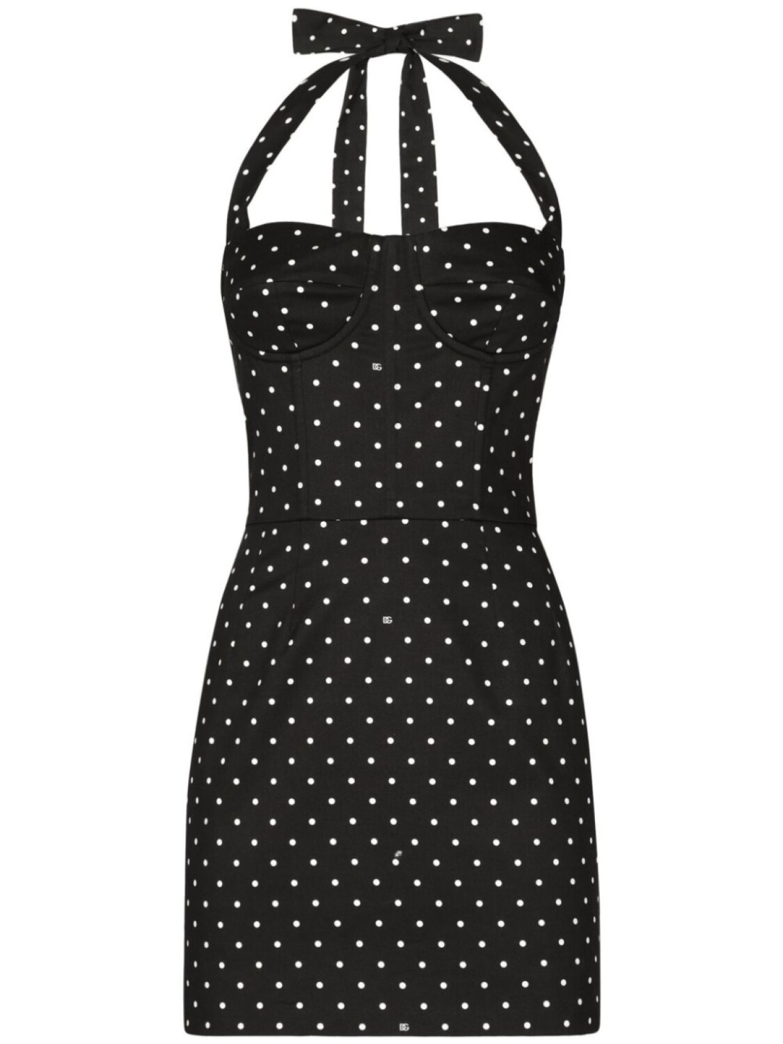 

Dolce & Gabbana платье мини в горох, черный