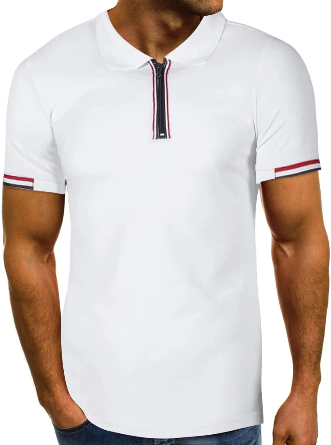 

Muscularfit Casual Shirt для мужчин, летняя легкая футболка-поло с коротким рукавом
