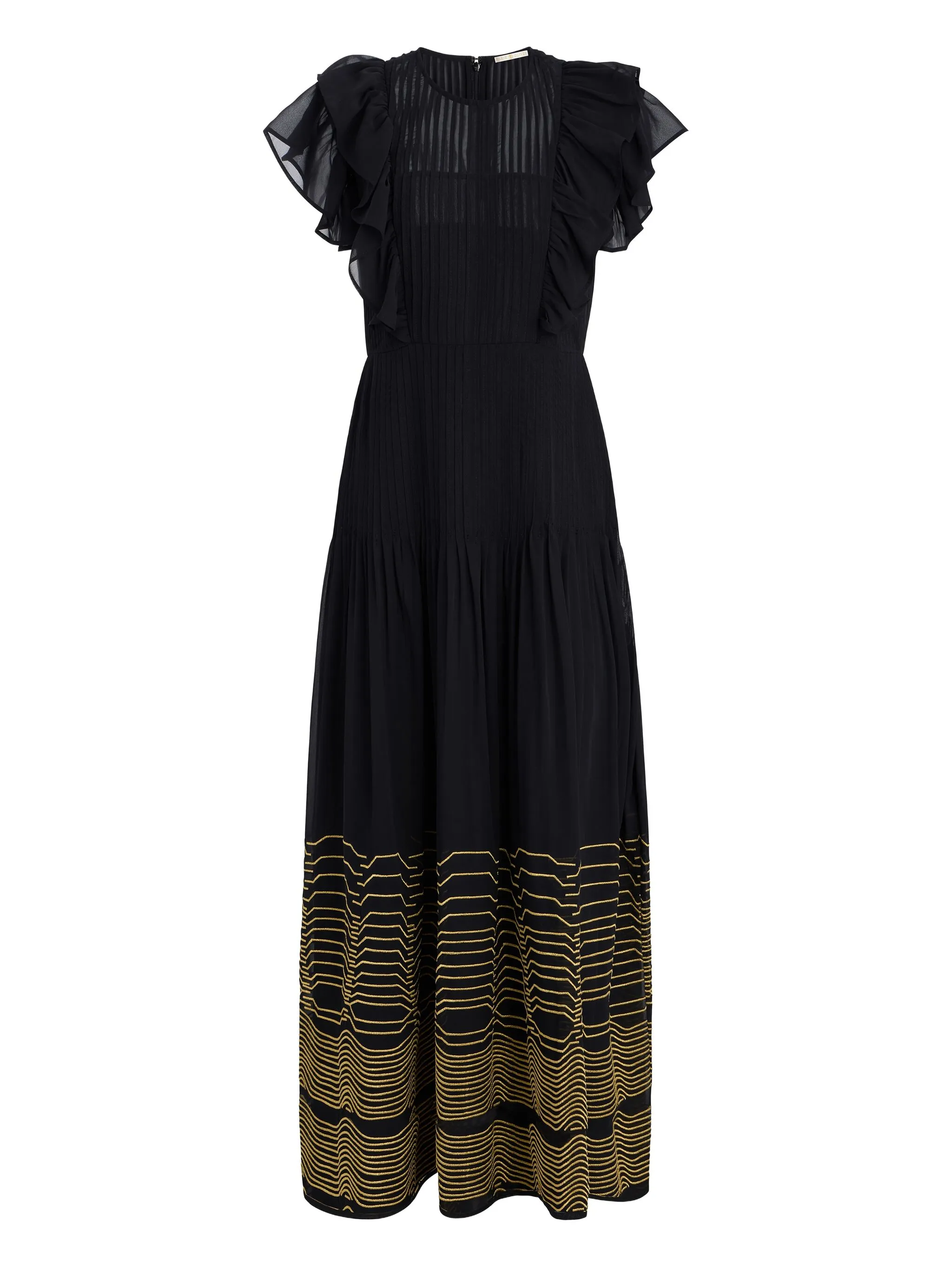 

Платье макси Winfrey с оборками Marie Oliver, черный