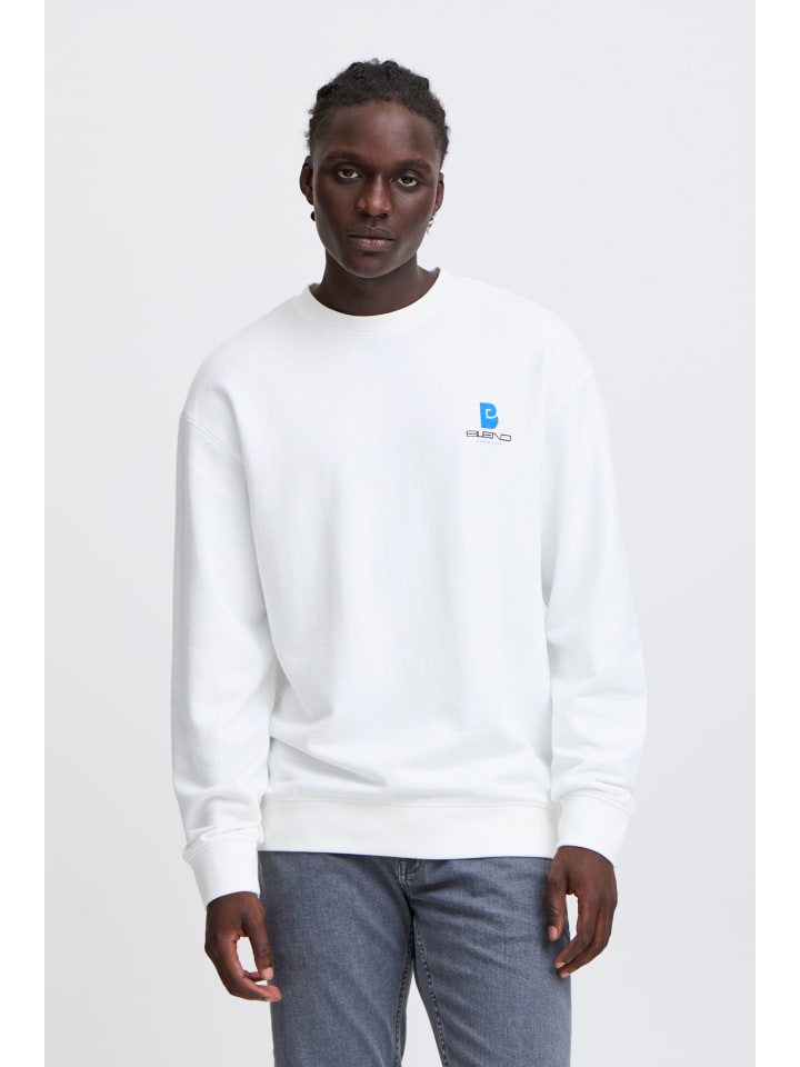 

Толстовка BLEND Rundhalspullover BHBRODY Sweatshirt crew print 20718106, синий