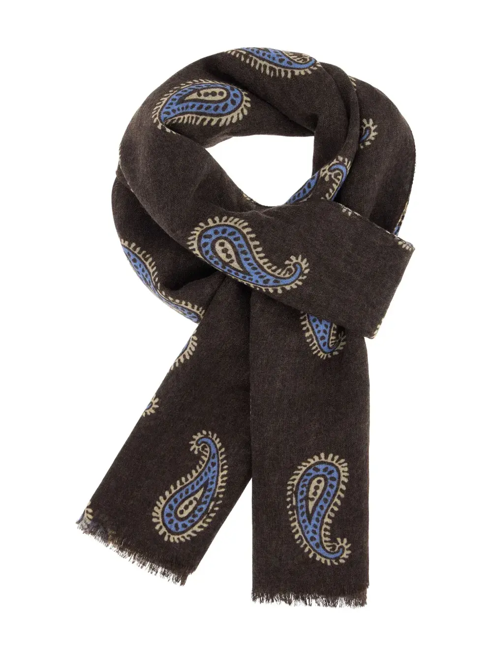 

Шарф с принтом пейсли Boggi Milano, коричневый