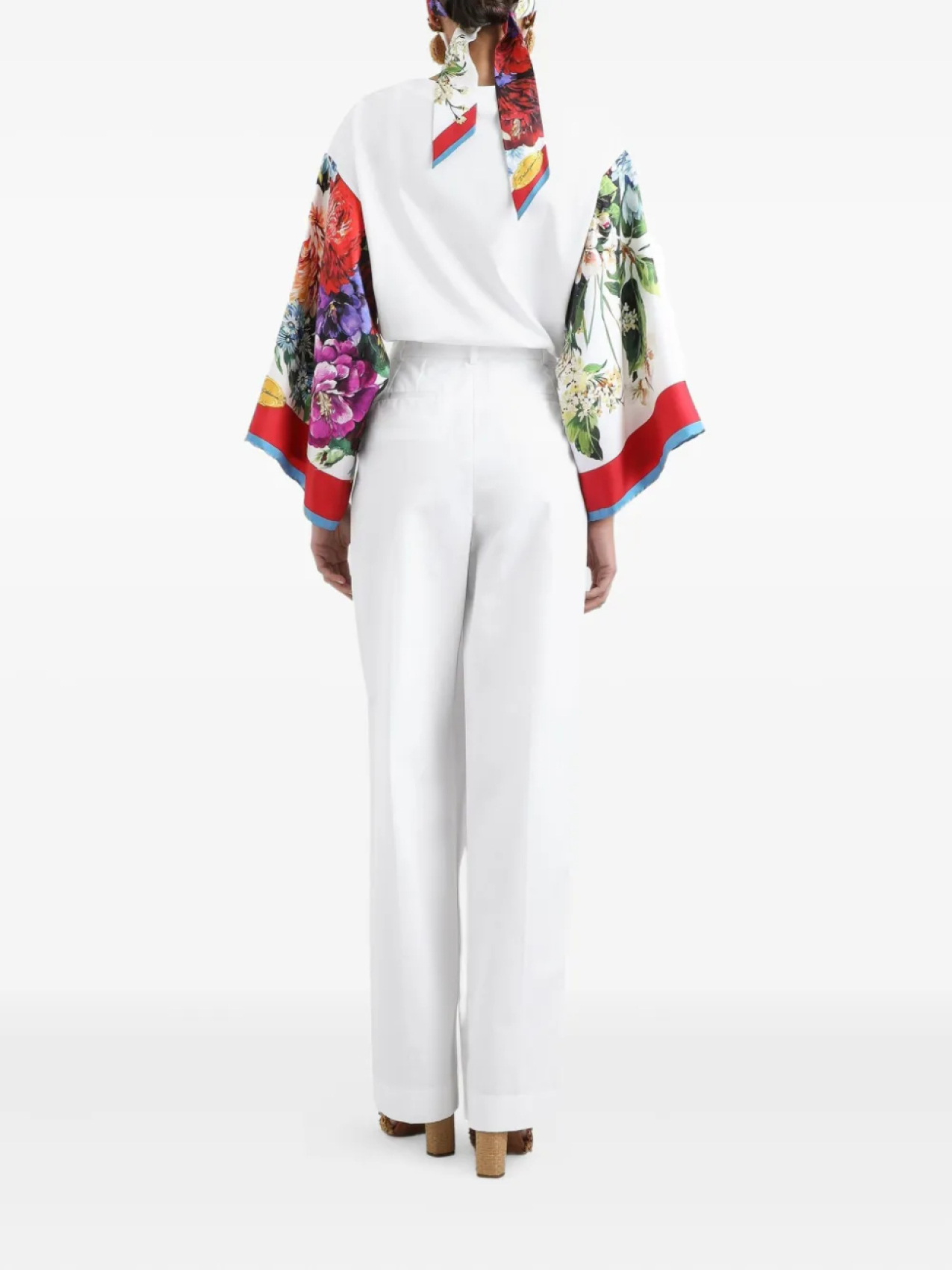 Dolce & Gabbana футболка с рукавами из шелка, белый — фото 3