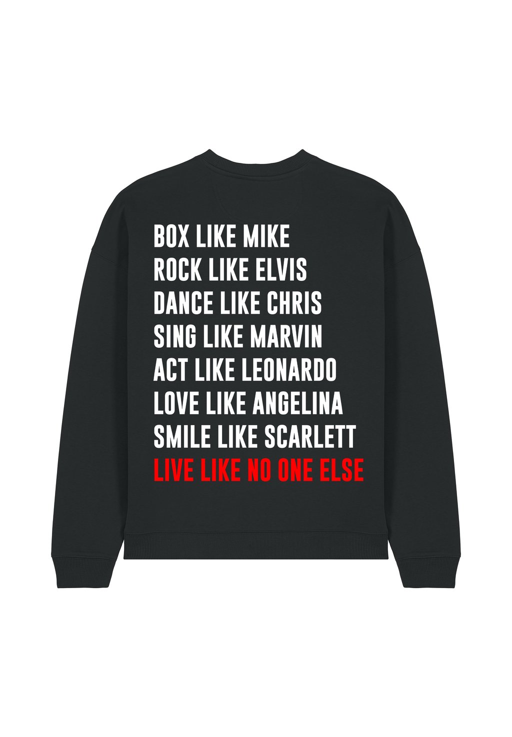 

Толстовка LIVE LIKE BACK PRINT UNISEX Mira Paris, черный