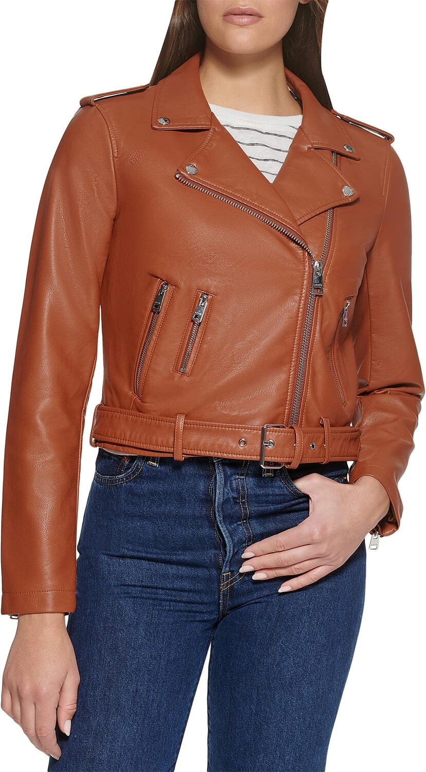 

Куртка Levi's Faux Leather Fashion Moto, кэмел