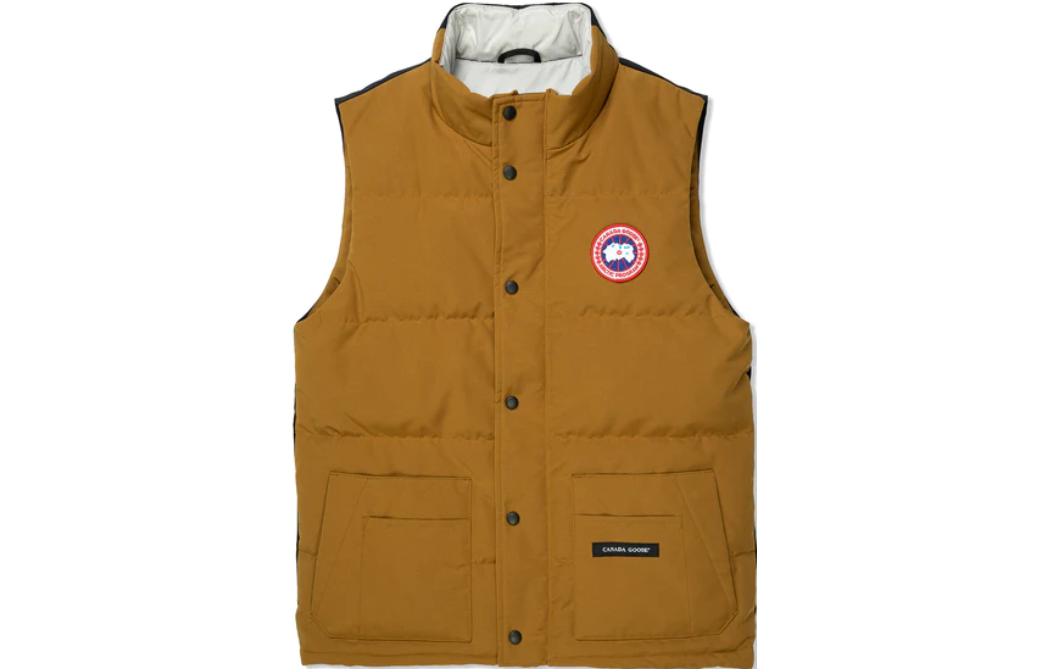 Canada Goose Фристайл пуховик жилет унисекс синий и коричневый разноцветный, Blue & Brown Multicolor — фото 3