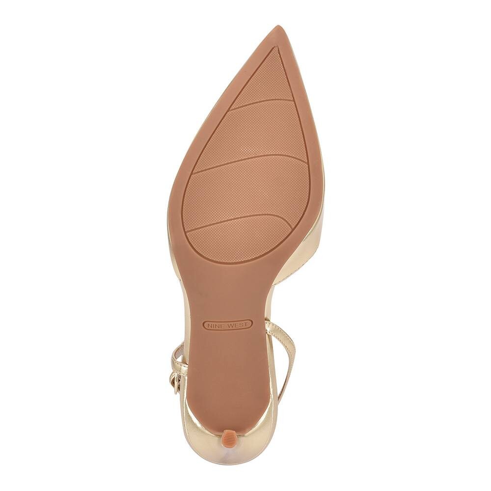 Женские модельные туфли на высоком каблуке с цепочкой Nine West Gisha, золотой — фото 3