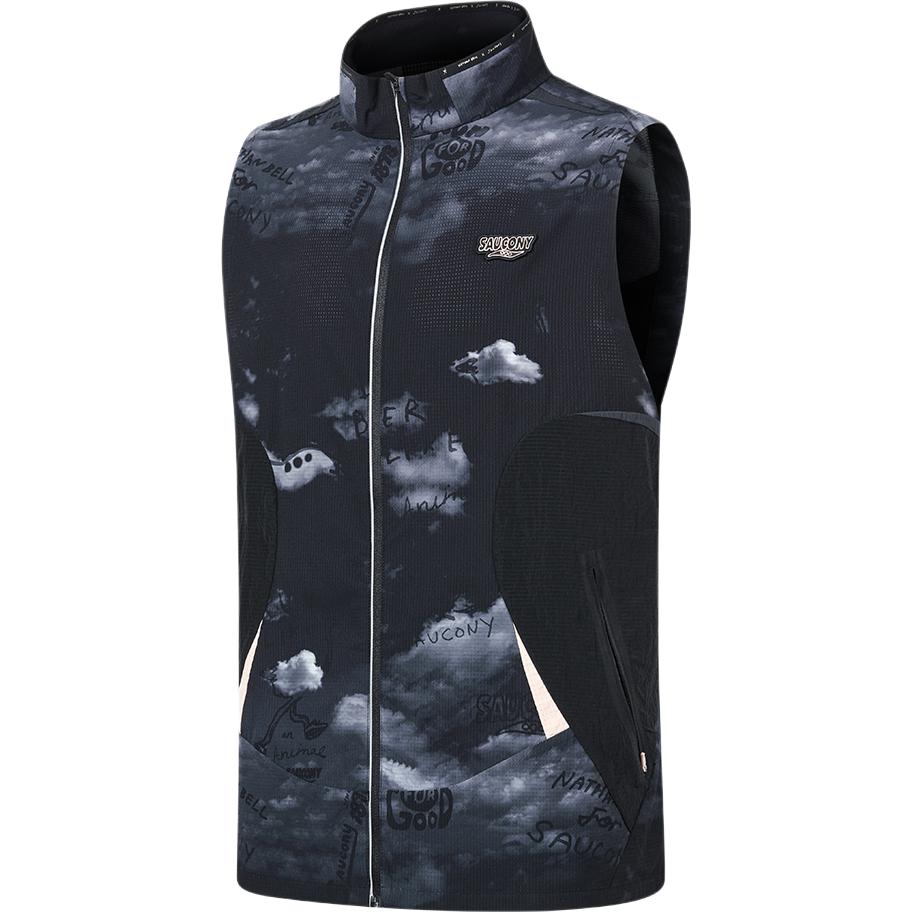 

Saucony Куртка-жилет унисекс, Jet Black Print Set