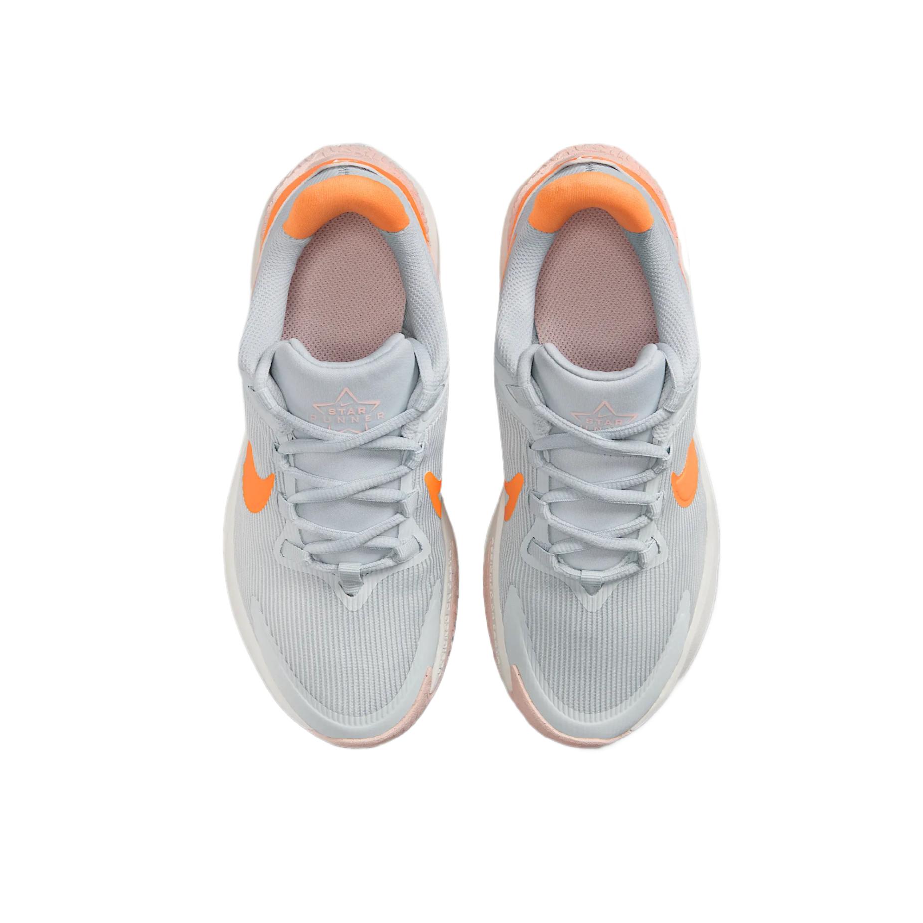 Nike Star Runner 4 устойчивые к истиранию детские беговые кроссовки White Gold/Echo Pink/Mountain White/Cream Peach Red Kids' — фото 4