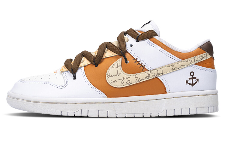 

Кроссовки Nike Dunk Skateboarding Shoes Women's Low-top Orange/brown, белый