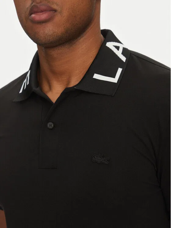 Поло slim fit Lacoste, черный — фото 4