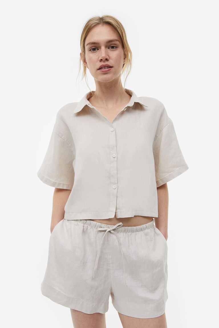 

Льняные шорты H&M, светло-бежевый