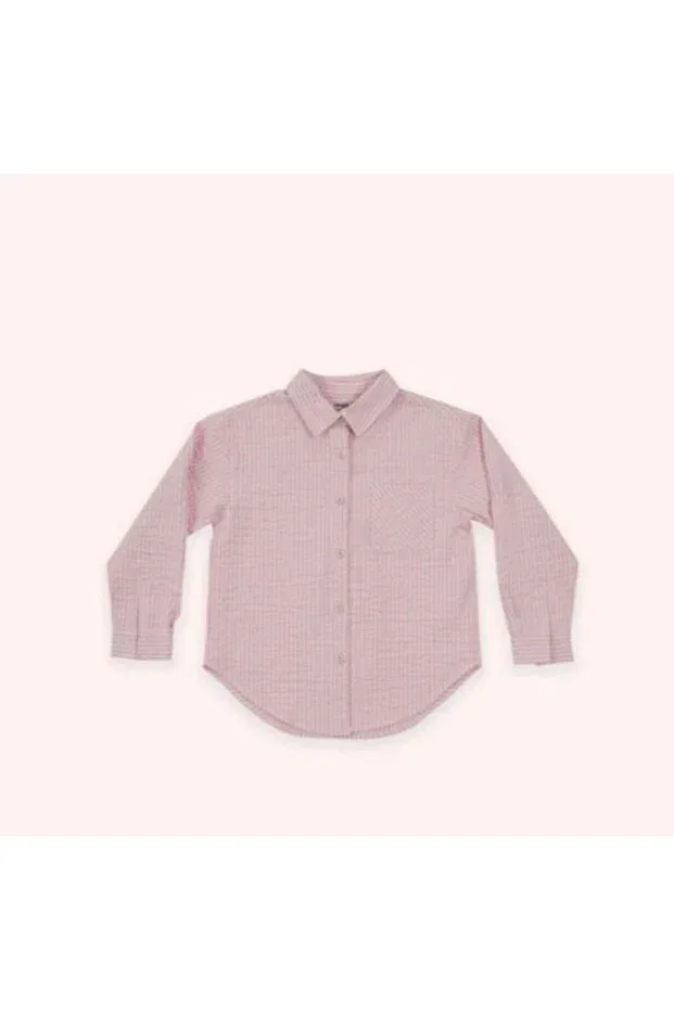 Детская рубашка для мальчиков фактурная с длинным рукавом Panço, Pink