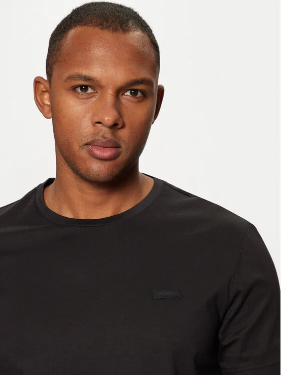 Футболка regular fit Smooth Cotton T-Shirt Calvin Klein, черный — фото 4