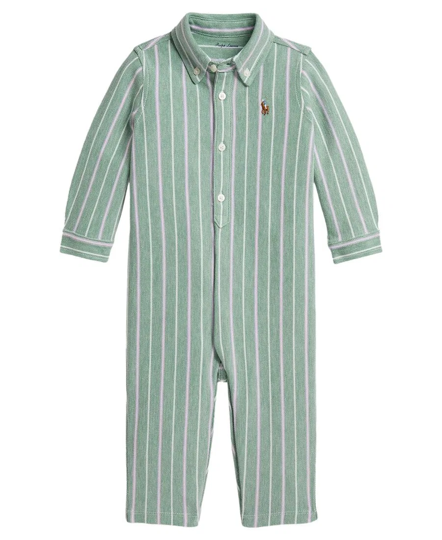 Комбинезон-поло с оксфордским воротником и длинным рукавом Polo Ralph Lauren, Green