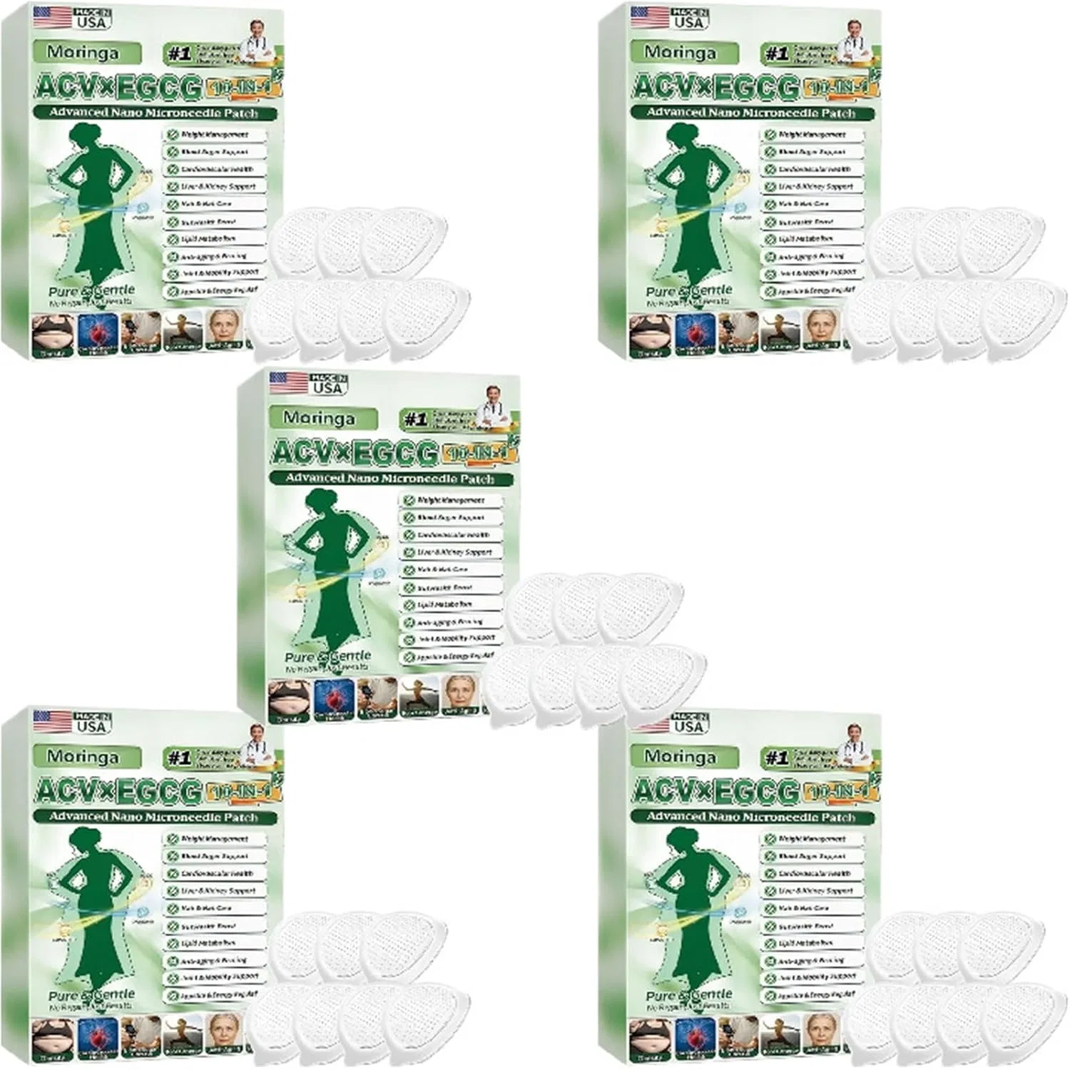 Нано-микроигольчатые патчи для лица, Himscev, 5 шт., 5BOX