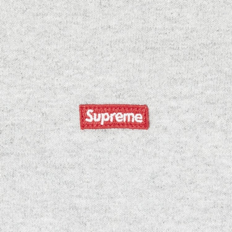 Толстовка Supreme Small Box Drawcord Zip Up Hooded Sweatshirt 'Heather Grey', серый — фото 4