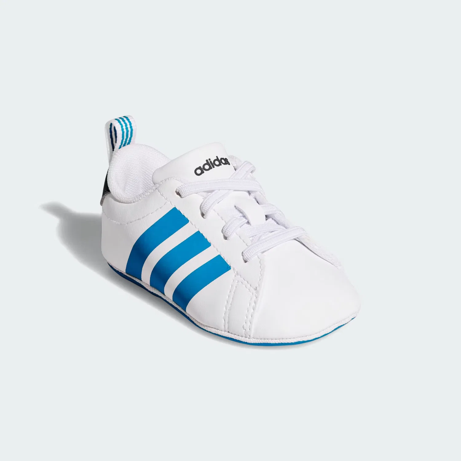Детские пинетки с эластичными шнурками Grand Court Crib Adidas Sportswear, белый/синий/оникс — фото 4