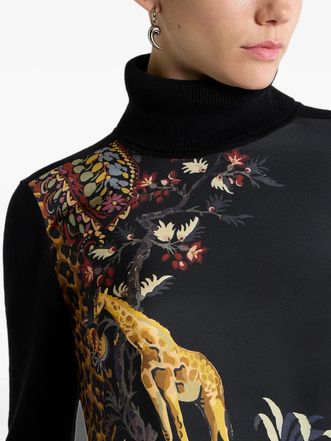 ETRO Свитер-гольф из шерсти и кашемира, черный — фото 4