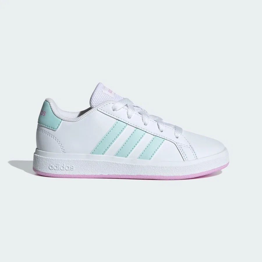 Кроссовки повседневные из кожзаменителя Grand Court Lifestyle adidas, Бело-разноцветный