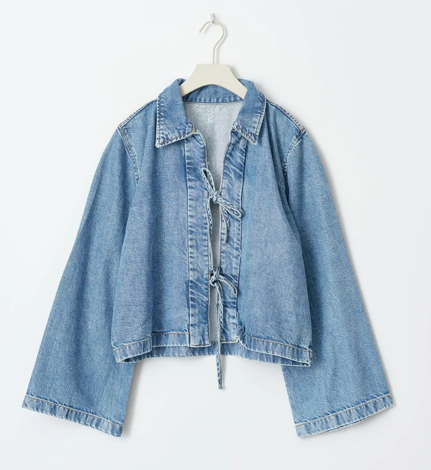 Женское джинсовое пальто с длинным рукавом Vintage, Blu cielo — фото 3