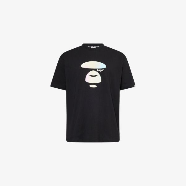 

Футболка из хлопка с фольгированным принтом Aape, черный