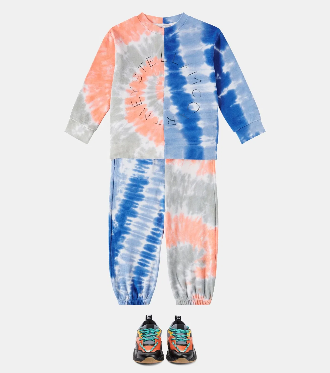 Комплект из толстовки и спортивных брюк из хлопка с эффектом тай-дай, Stella Mccartney Kids, Multicolor — фото 2