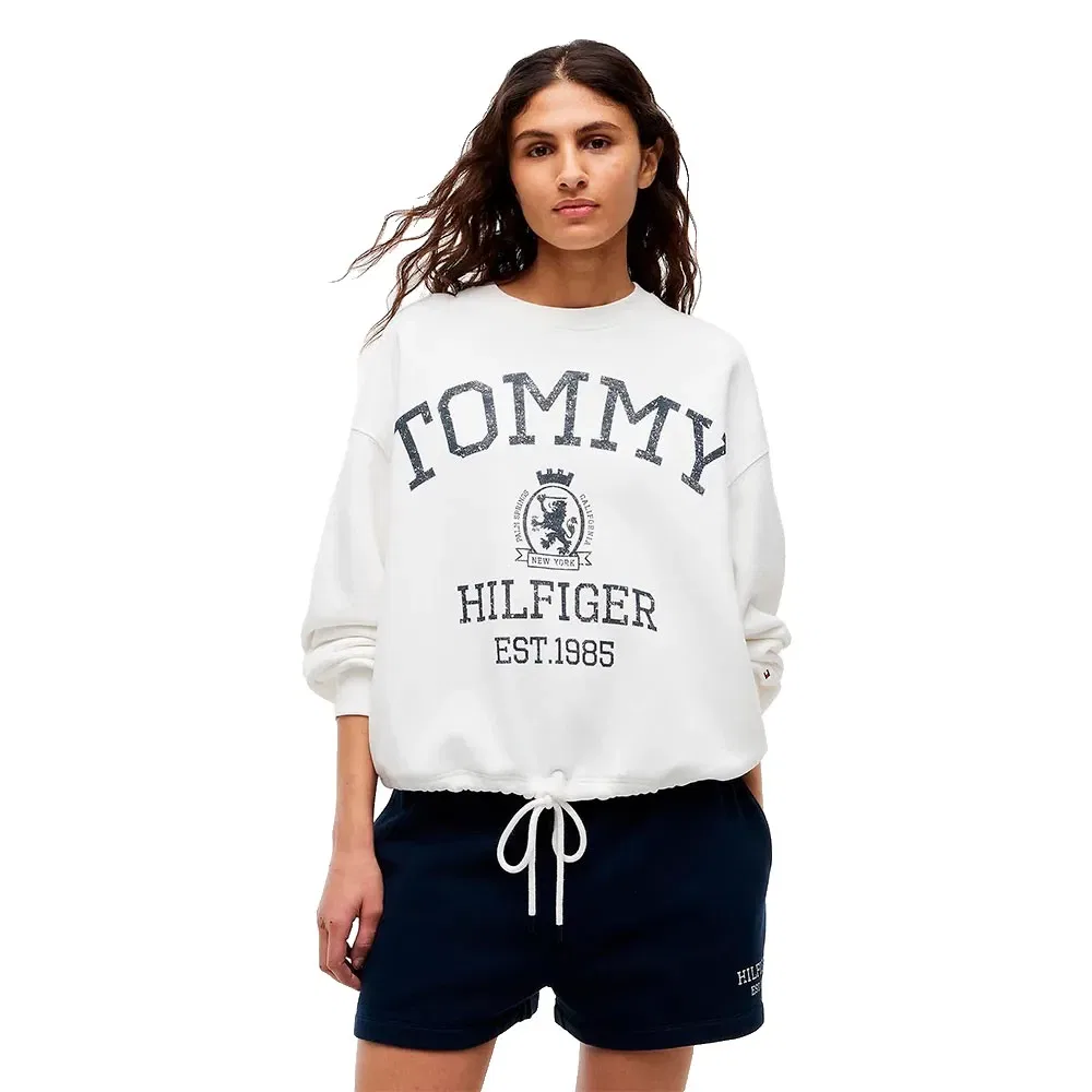 Женский свитшот с принтом Tommy hilfiger, White