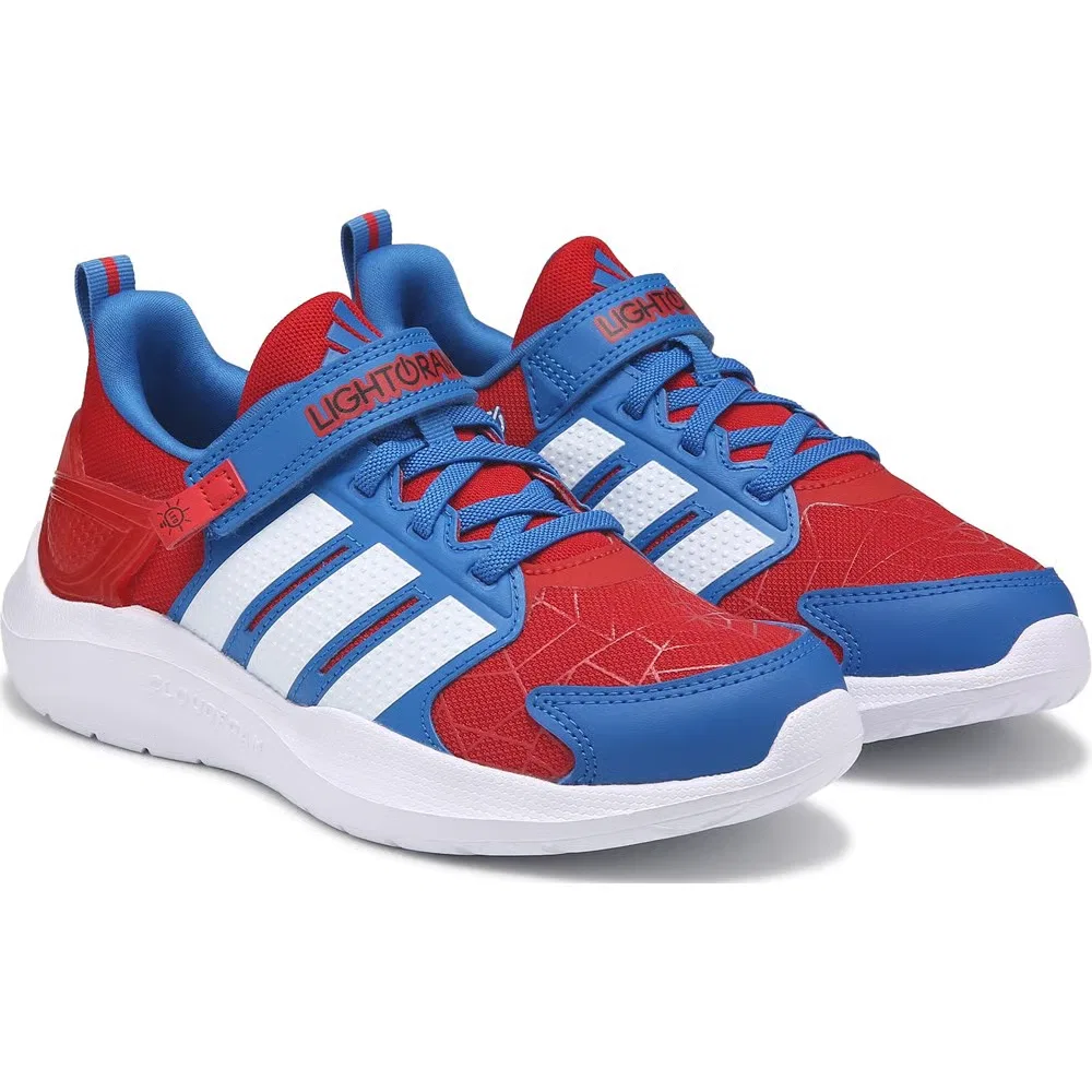 Детские кроссовки Lightorama Runner на эластичных шнурках Adidas, Red/Blue Spiderman