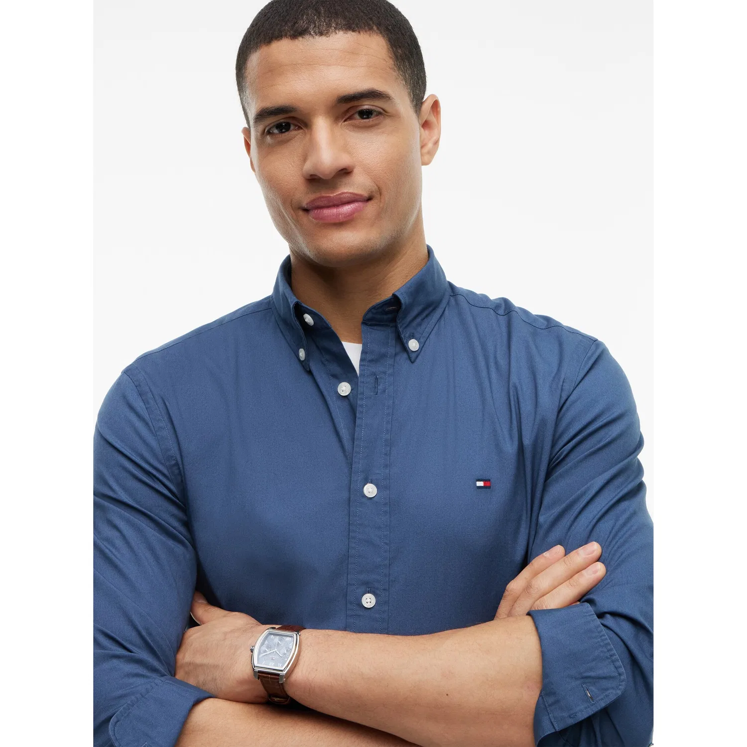 Мужская классическая рубашка regular fit Tommy Hilfiger, Aegean Sea — фото 3