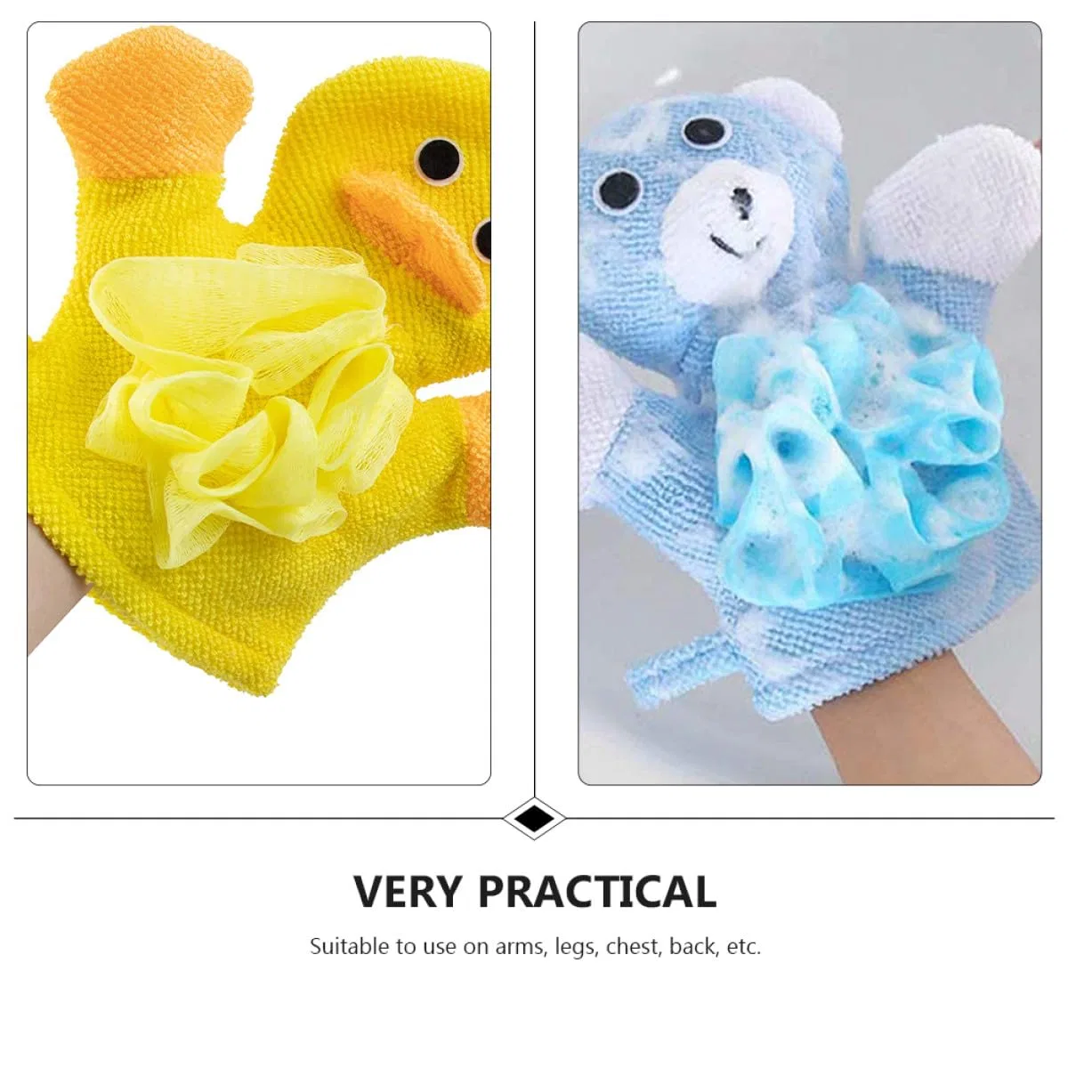 Набор для ванны Peeling Badehandschuhe Uonlytech, 4 шт, мультиколор — фото 3