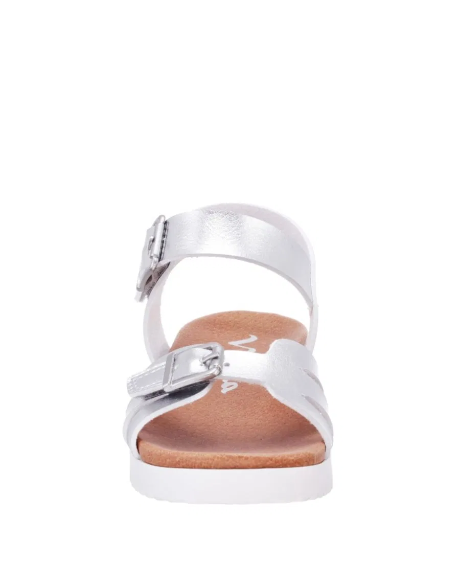 Балетки с регулируемой пряжкой Lacey Metallic Nina, Silver — фото 3
