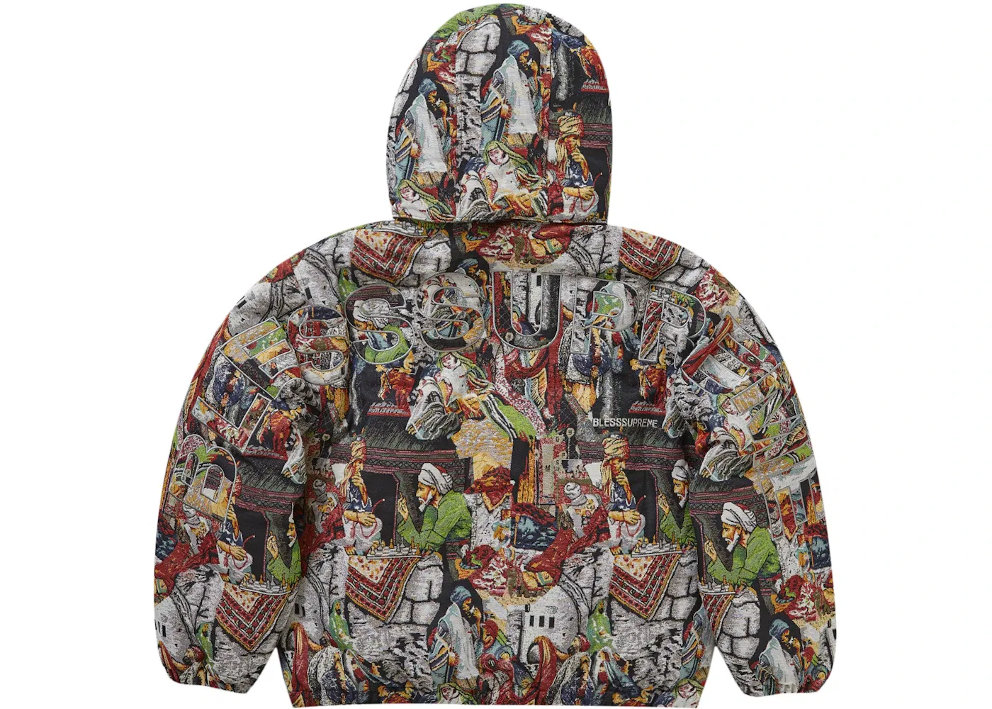 Мужская пуховая куртка с принтом Supreme Tapestry Down Puffer Jacket Supreme, Multicolor — фото 2