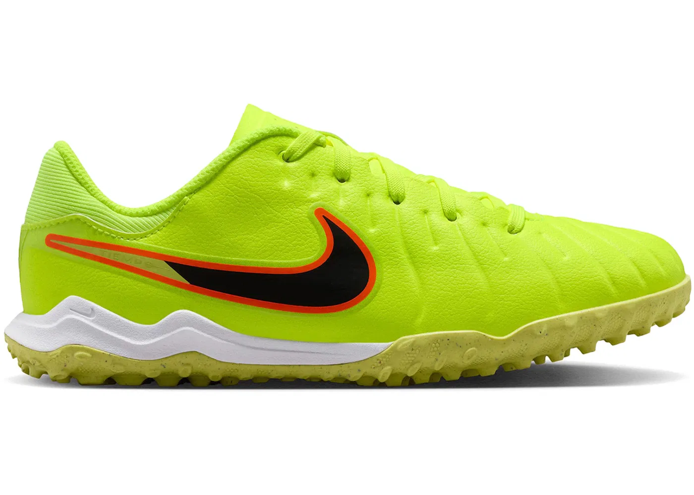 Детские бутсы для футбола с покрытием из искусственной кожи Nike Tiempo Legend 10 Academy TF, Volt/Black