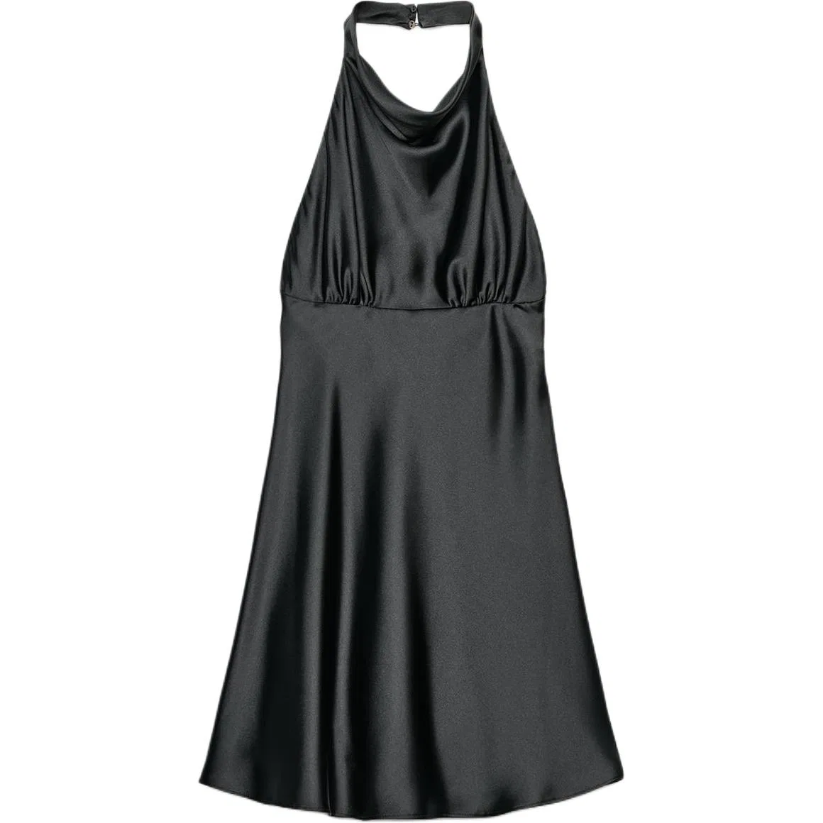 Женское платье без рукавов миди с завязками на шее, ZARA, Black