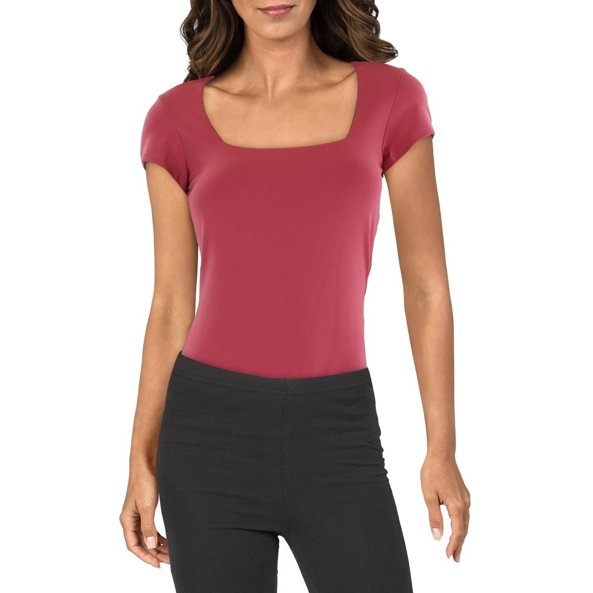 

Женский трикотажный боди-рубашка Square Eyes Intimately Free People, цвет venitian red