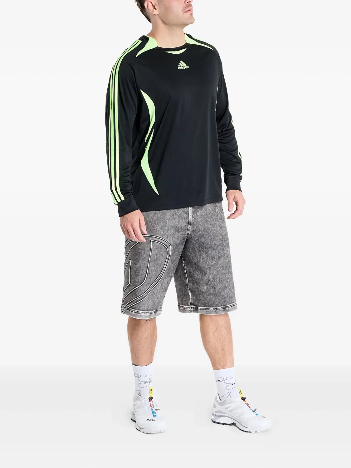 Футболка с длинным рукавом Teamgeist Adicolor Adidas, черный — фото 3