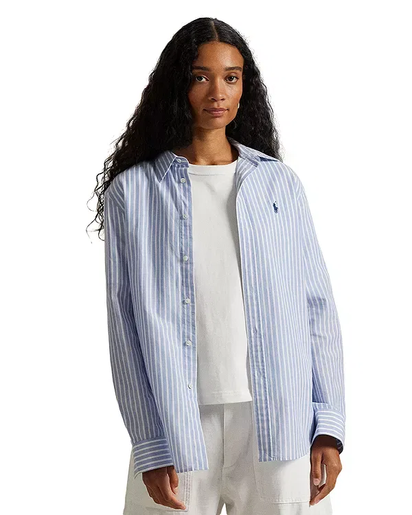 Женская рубашка с длинным рукавом Classic fit shirt Ralph Lauren, синий