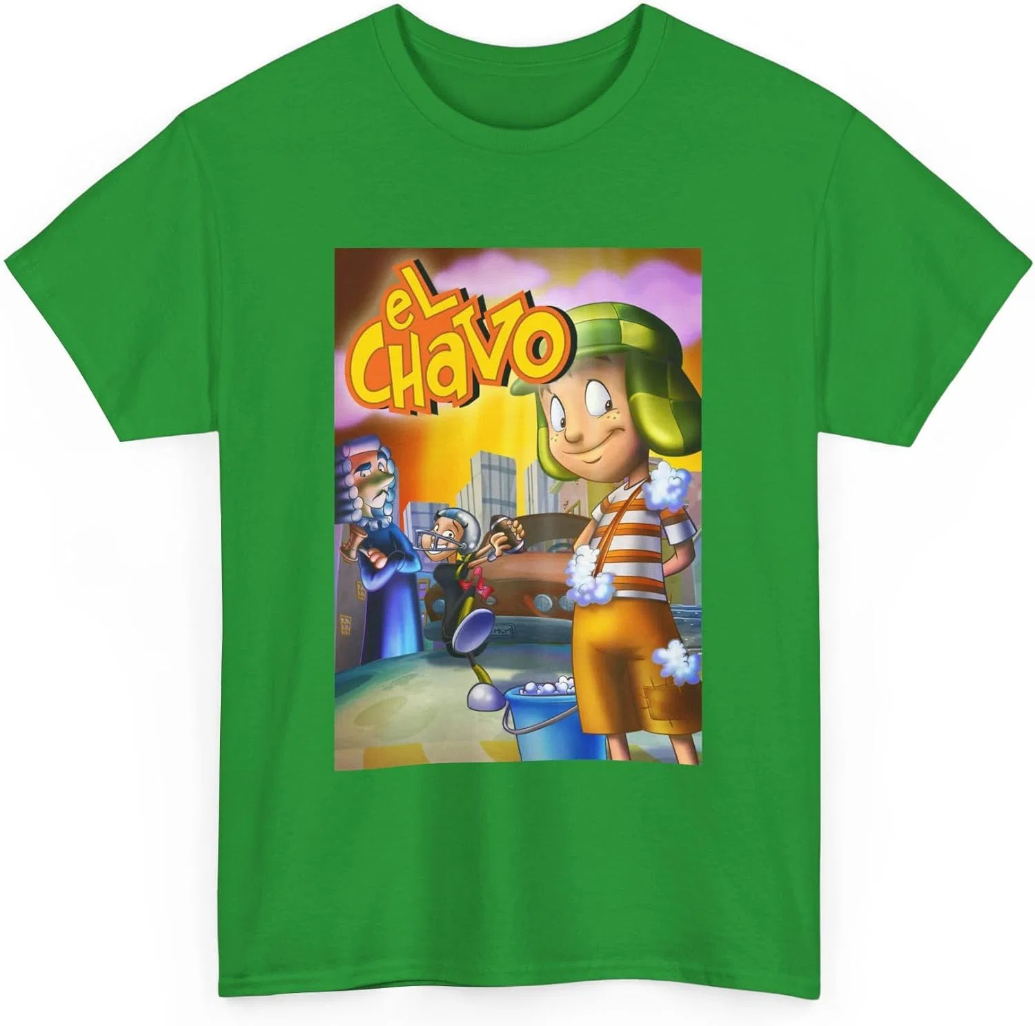 Мужская футболка с принтом El Chavo del Ocho, изумрудно-зелёный/зелёный — фото 3