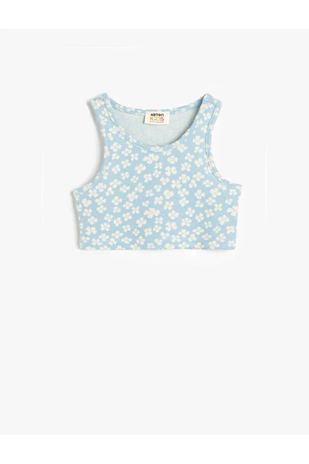 Детский топ для девочек без рукавов Koton, Blue Patterned