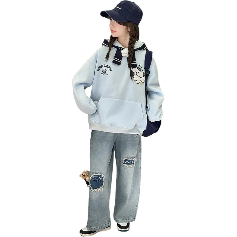 Детское худи с капюшоном и принтом MADALLO, Blue Sweatshirt