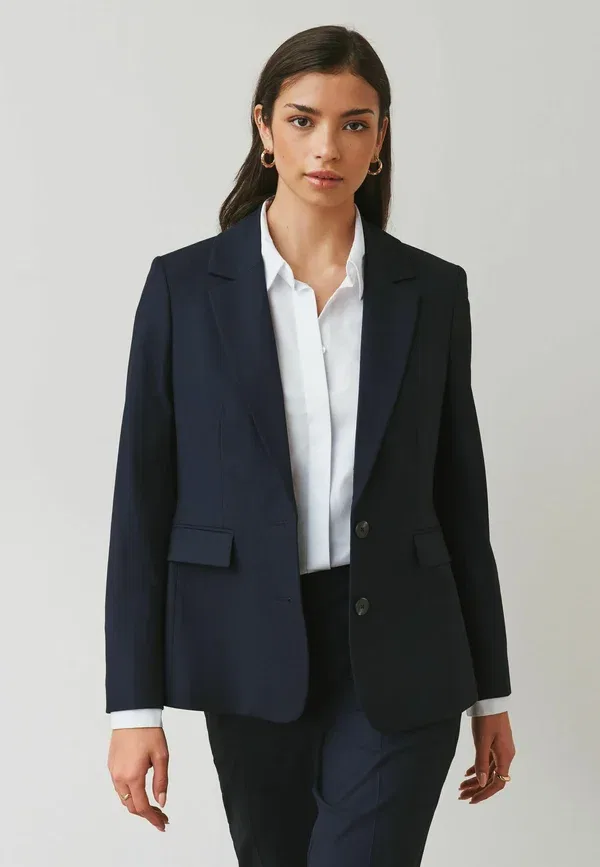 Пиджак однобортный Regular fit - heavy duty single breasted blazer Next, темно-синий