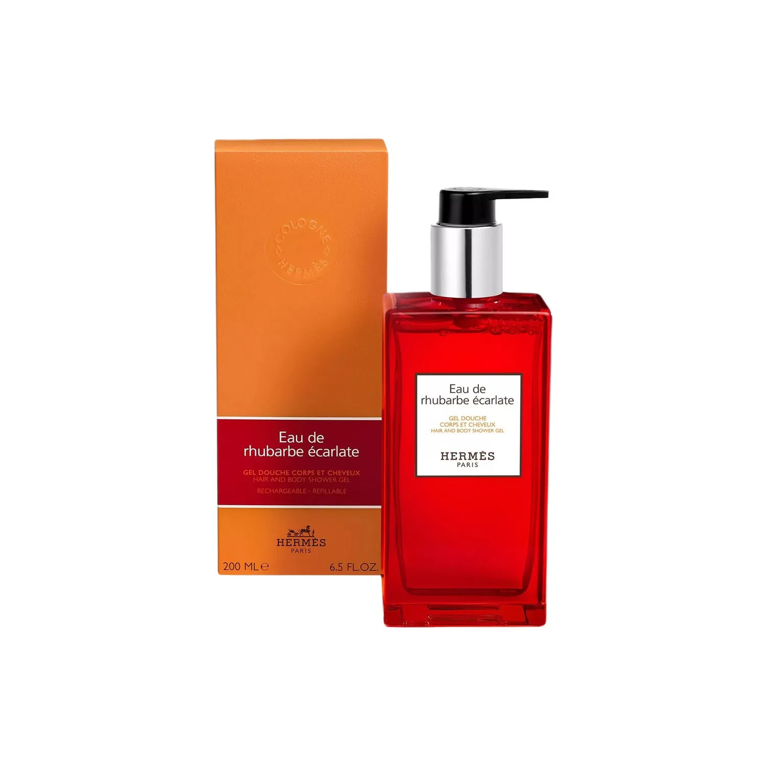 Гель для душа и шампунь 2-в-1 с ароматом апельсина и зелени, 200 мл, HERMES, Orange Green