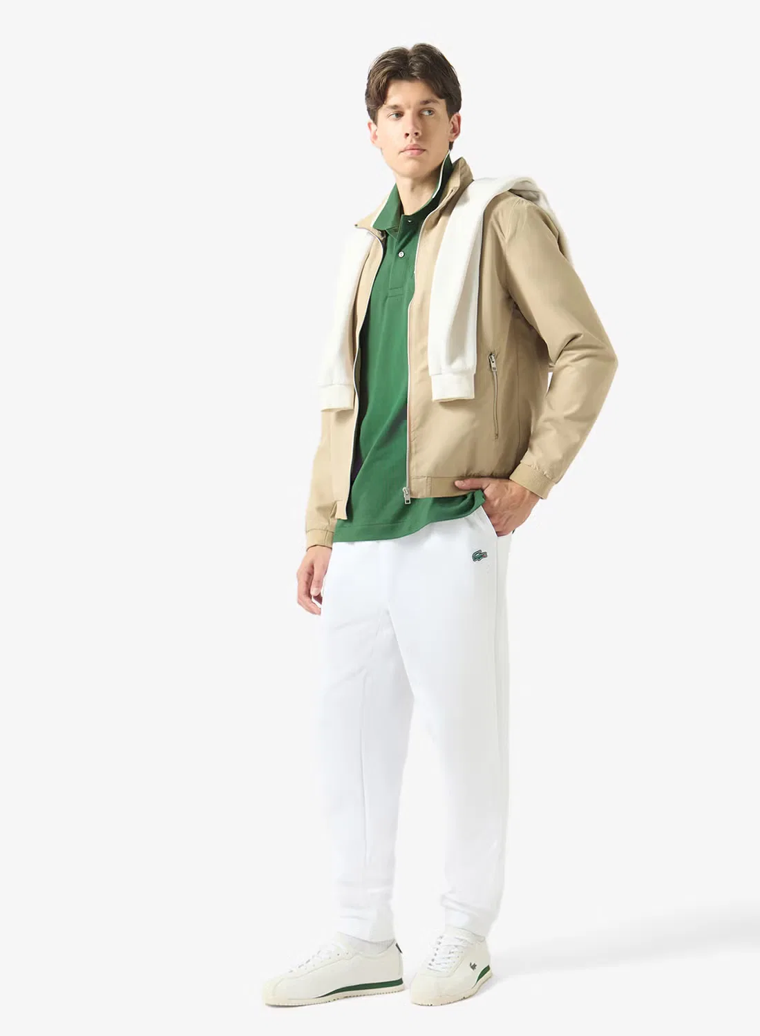 Спортивные брюки с логотипом Lacoste, белый — фото 2