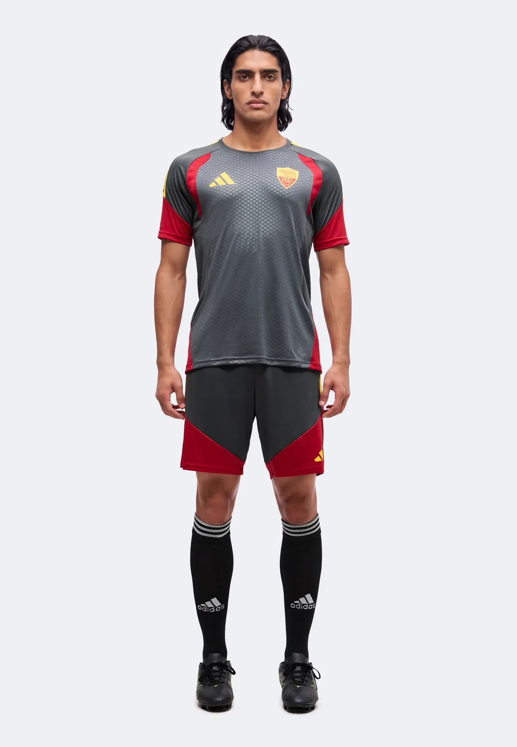 As Roma 26/27 tiro26 тренировка перед соревнованиями - клубная форма Adidas Performance, Grey Six/Team Victory Red — фото 2