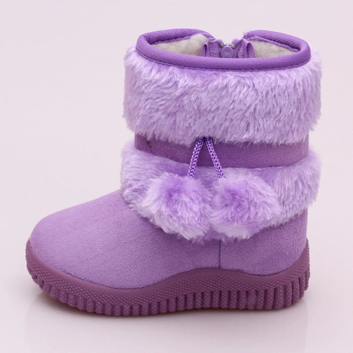 Детские ботинки на шнуровке с боковой молнией для девочек HBDHEJL, Purple — фото 3