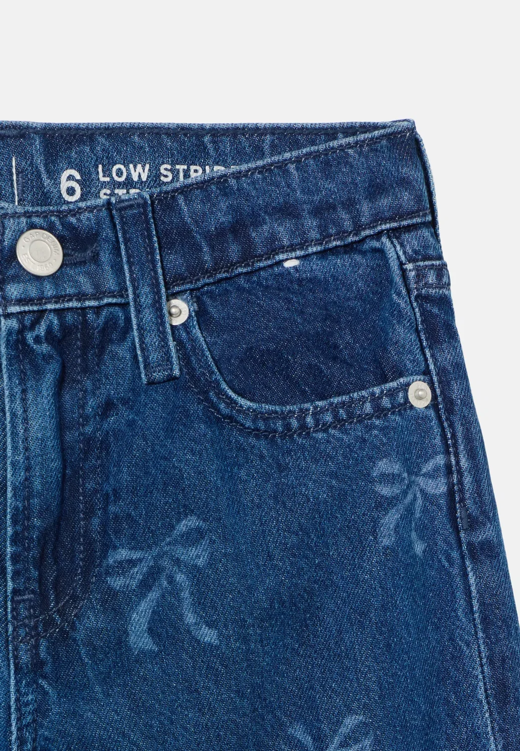 Джинсы свободного кроя Stride bow Gap, Blue Denim — фото 3